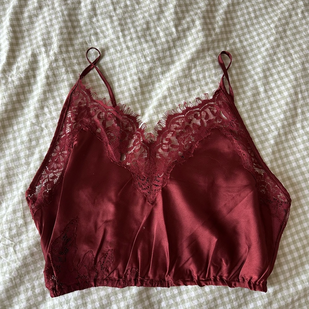 Free People Red Lace Bralette Intimates